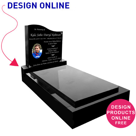 Coloured Granite Headstone Memorial