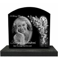 Laser Etched Black Granite Headstone