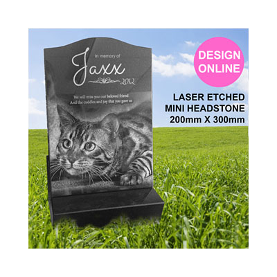 Laser Etched Granite Pet Headstone