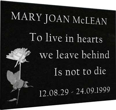 Laser Etched Black Granite Plaque