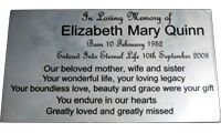 Single Thickness Stainless Steel Plaque