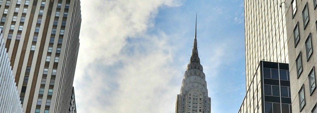 The Chrysler Building's spire is not made of hub caps but stainless steel 