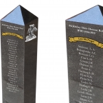 war memorial post bollard laser etched granite