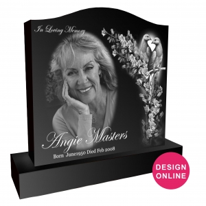 Laser Etched Headstone Serpentine Angie Masters