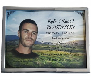 vitreous enamel plaque with stainless steel frame