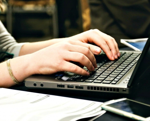 Woman using Laptop Computer