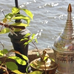 Urns by the river