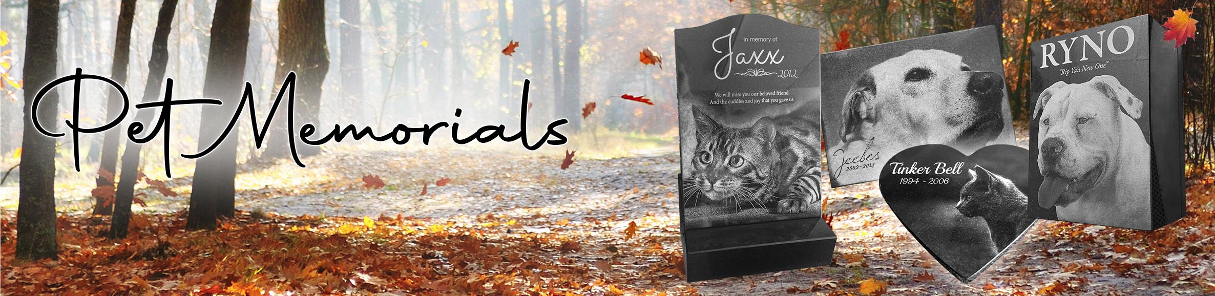 Pet memorial headstones and plaques