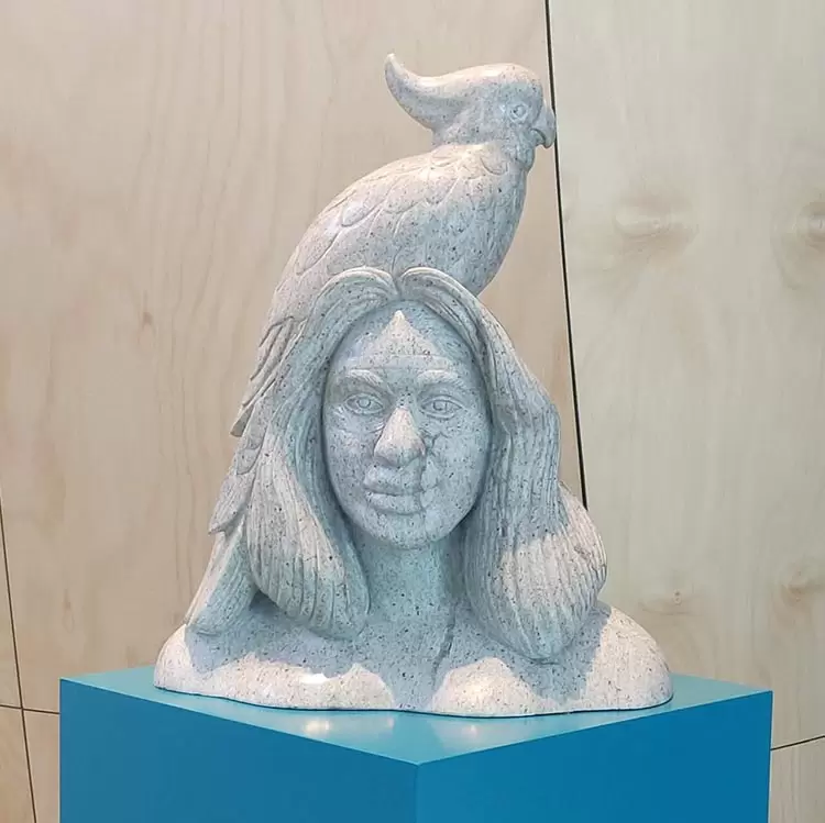 Noongar moieties carved bust at the WA Museum Boola Bardip Aboriginal Cultures Collection