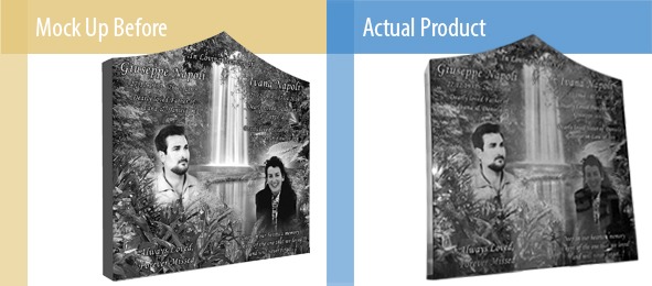 Before and After – Napoli Laser etched headstone