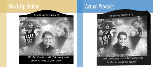 Before and After – Oxenham Laser etched headstone
